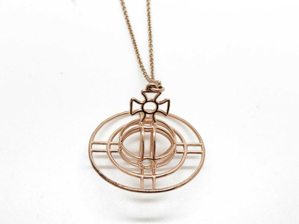 Vivienne Westwood Thin Lines Flat Orb Pendant Necklace